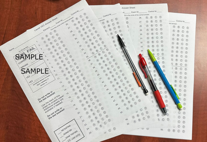 Image: Answer sheets used in Ham Radio Examinations