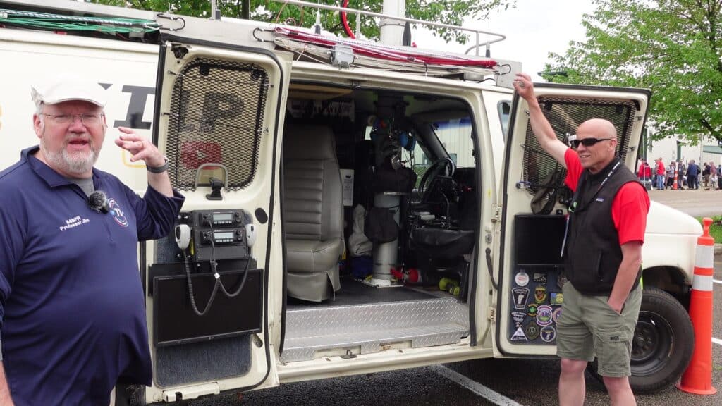 Chris, mobile amateur radio operator and Jim from Ham Radio Prep