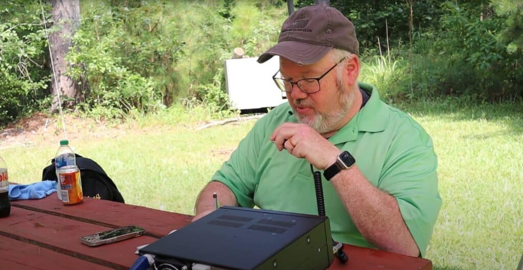 Jim from Ham Radio Prep in the park activating POTA