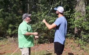 Jim and James setting up antenna for POTA