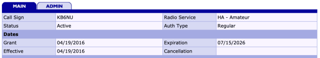 FCC ULS License Expiration